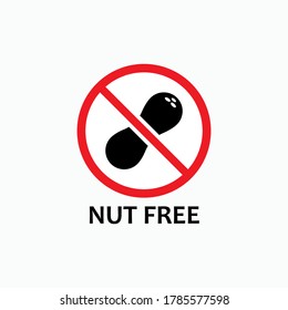 Nut Free Signs and Symbol - Vector.