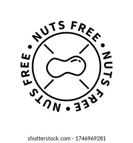 Nut free, simple icon, modern design element isolated on white