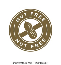 Nut Free Vector badge template. 