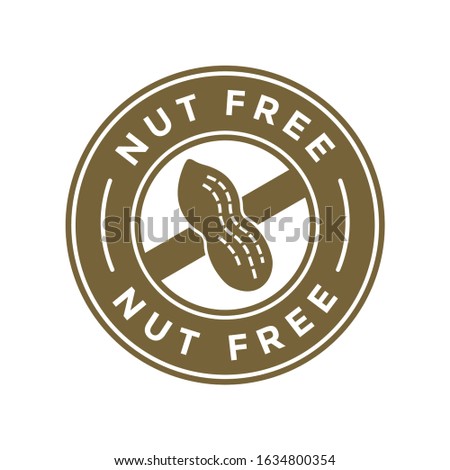 Nut Free Vector badge template. 