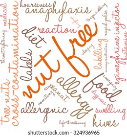 Nut Free word cloud on a white background. 