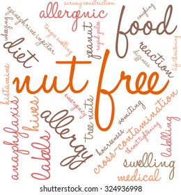 Nut Free word cloud on a white background. 