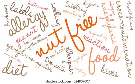 Nut Free word cloud on a white background. 
