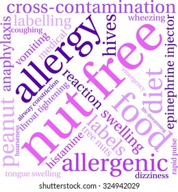 Nut Free word cloud on a white background. 