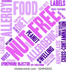 Nut Free word cloud on a white background. 
