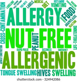 Nut Free word cloud on a white background. 