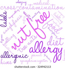 Nut Free word cloud on a white background. 