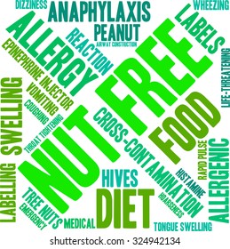 Nut Free word cloud on a white background. 