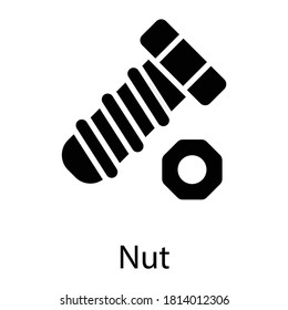 icono de glifo de nuez, diseño de vector de glifo