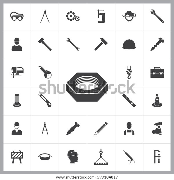 Nut icon. Construction icons universal set for web\
and mobile
