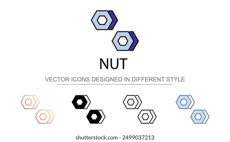 Nut icon design with white background stock illustration