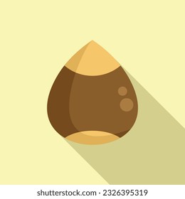 Nut icon flat vector. Food protein. Vitamin healthy