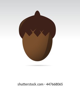 nut icon, isolated clipart symbol seed brown