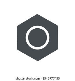 Nut icon isolated on white background. Screw bolt symbol modern, simple, vector, icon for website design, mobile app, ui. Vector Illustration