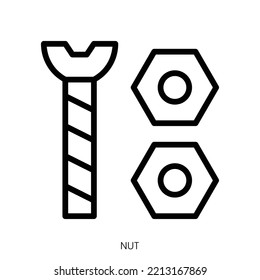 nut icon. Line Art Style Design Isolated On White Background