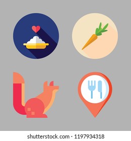 nut icon set. vector set about porridge, food, healthy food and squirrel icons set.