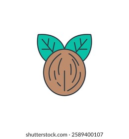 Nut icon symbol vector illustration isolated on white background