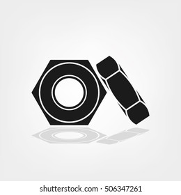 nut icon vector EPS 10, abstract sign screw-nut flat design,  illustration modern isolated badge for website or app - stock info graphics
