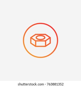 Nut icon.gradient illustration isolated vector sign symbol