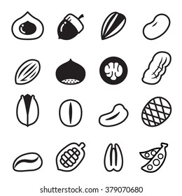 Nut icons Vector illustration Set 2
