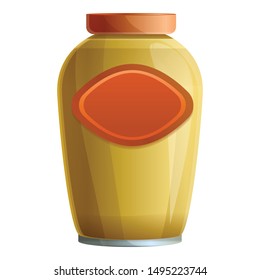 Nut jam jar icon. Cartoon of nut jam jar vector icon for web design isolated on white background