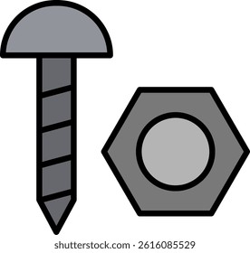 Nut Line Vector Icon Design