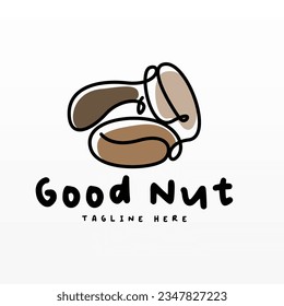 Nut logo design concept template. Food logo design.  Nut logo template