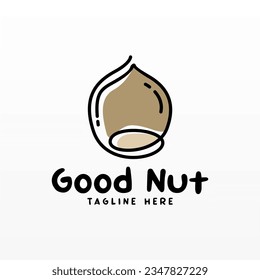 Nut logo design concept template. Food logo design.  Nut logo template