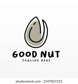 Nut logo design concept template. Food logo design.  Nut logo template