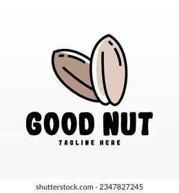 Nut logo design concept template. Food logo design.  Nut logo template