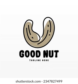 Nut logo design concept template. Food logo design.  Nut logo template