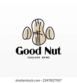 Nut logo design concept template. Food logo design.  Nut logo template