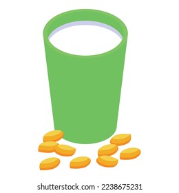 Nut milk icon isometric vector. Vegan drink. Soya vegetable