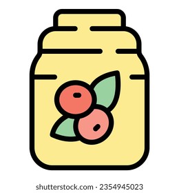 Nut milk pack icon outline vector. Vegetable drink. Food nut color flat