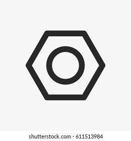 Nut Minimal Flat Line Outline Stroke Icon Pictogram Symbol
