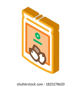 nut package icon vector. isometric nut package sign. color isolated symbol illustration