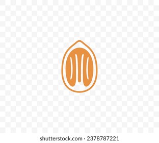 Nut, pecan, nutty, food, meal, plant and nature, graphic design. Fruit, kernel, seed, nourishment, eating and eat, vector design and illustration