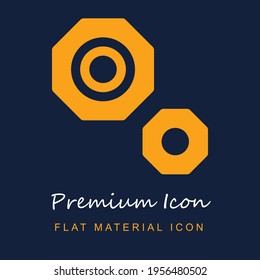 Nut Premium-Material ui ux einzelne Vektorsymbol in marineblauen und orangefarbenen Farben