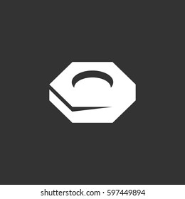 Nut screw icon isolated on black background. Nut screw vector logo. Flat design style. Modern vector pictogram for web graphics - stock vector
