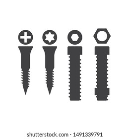 nut and screw icon vector illustration design template