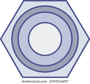 Nut screw illustration with isolated background 