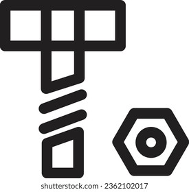 Nut Screw Tool Outline Icon