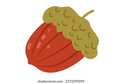 Nut seed isolated on white background concept. Vector flat graphic design illustration