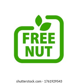 nut sign, free icon, logo. flat minimalistic vector illustration on a white background