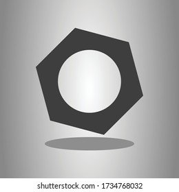 Nut simple icon vector with shadow. Flat desing