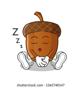 nut sleep mascot vector cartoon illustration