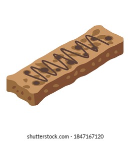 Nut snack bar icon. Isometric of nut snack bar vector icon for web design isolated on white background