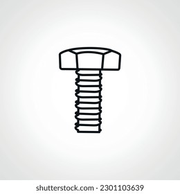 nut tool line icon. Bolt and nut outline icon.