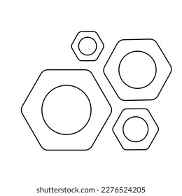 Nut tool vector icon workshop industrial instrument