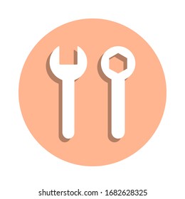Nut tools badge icon. Simple glyph, flat vector of engineering icons for ui and ux, website or mobile application